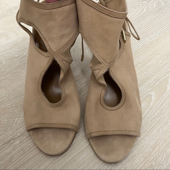 Aquazzura Sexy Thing Nude Peep Toe Heels size 39 1/2 - Picture 2 of 10